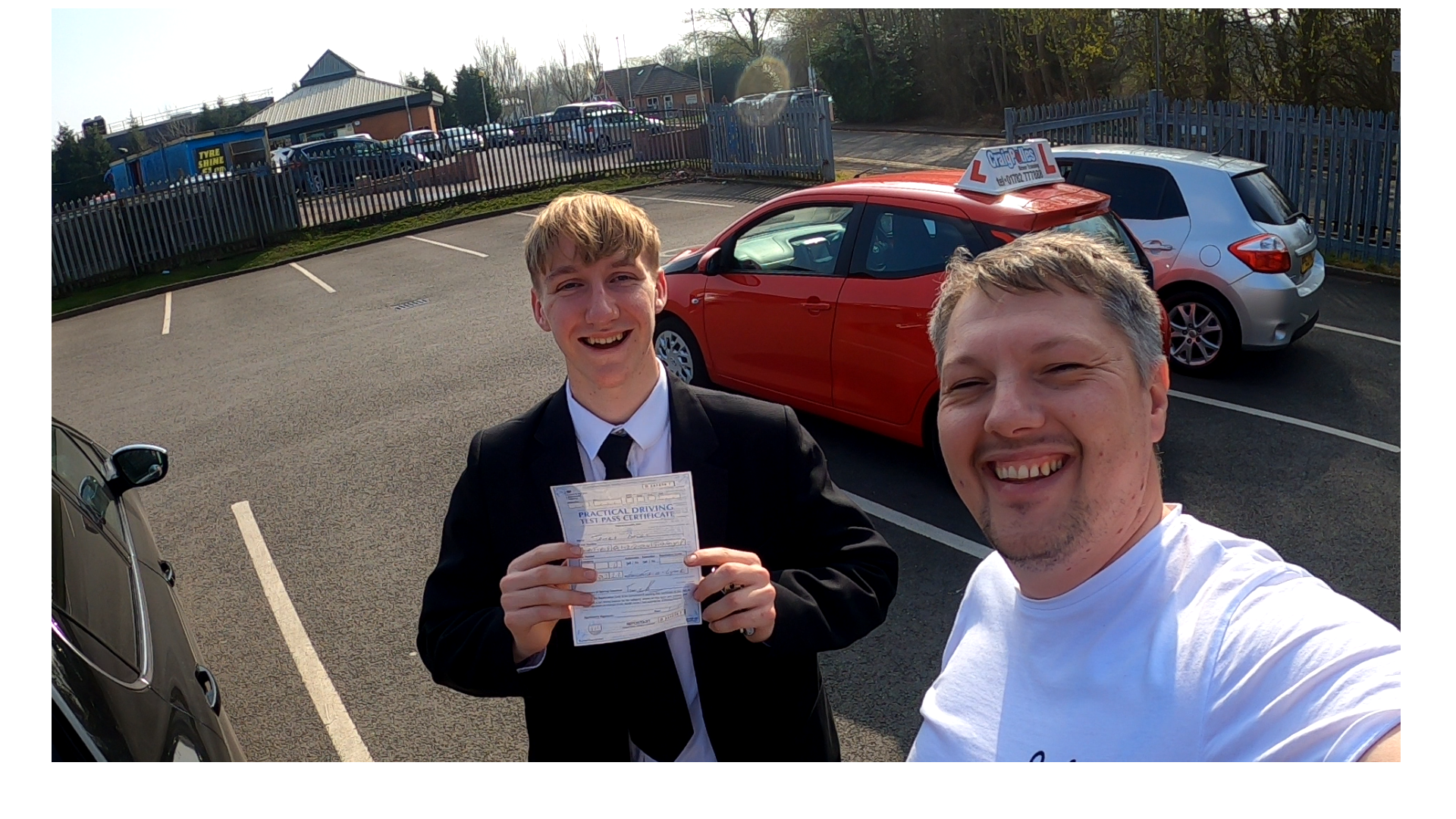 Learner pass photo with Josh